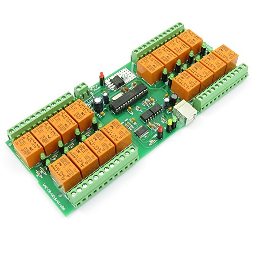 USB 16 Channel Relay Board for Automation - 12VDC