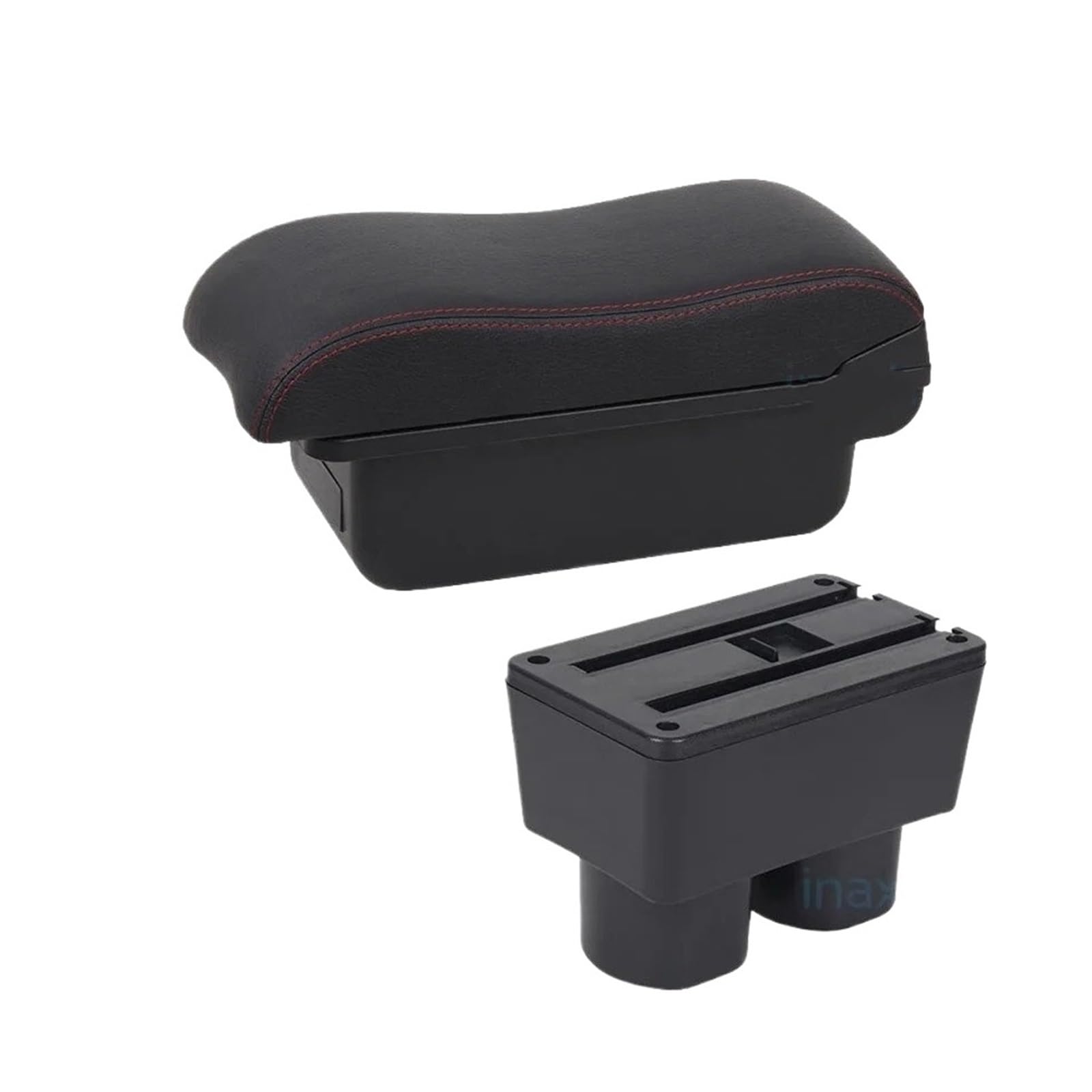 ECBUGAT For Nissan For Tiida C11 For Sylphy For Versa For Latio Car Armrest Box Interior Center Storage Accessories Car Armrest Box(C1 Black red NO USB)