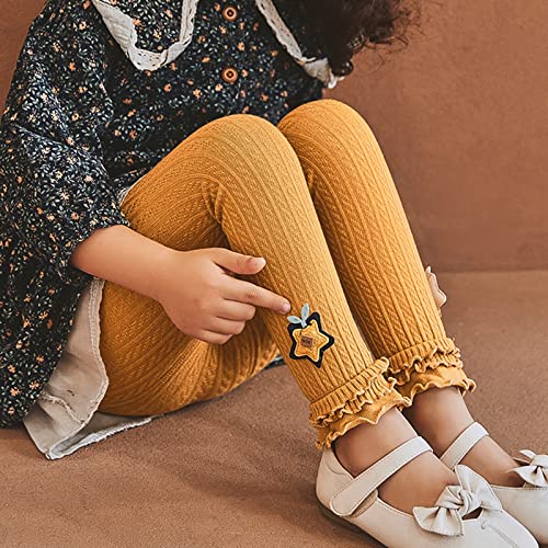 Little Baby Girls Leggings Footless Tights Cable Ribbed Knit Legging Cute Ruffle Ankle Length Leggings Pants2