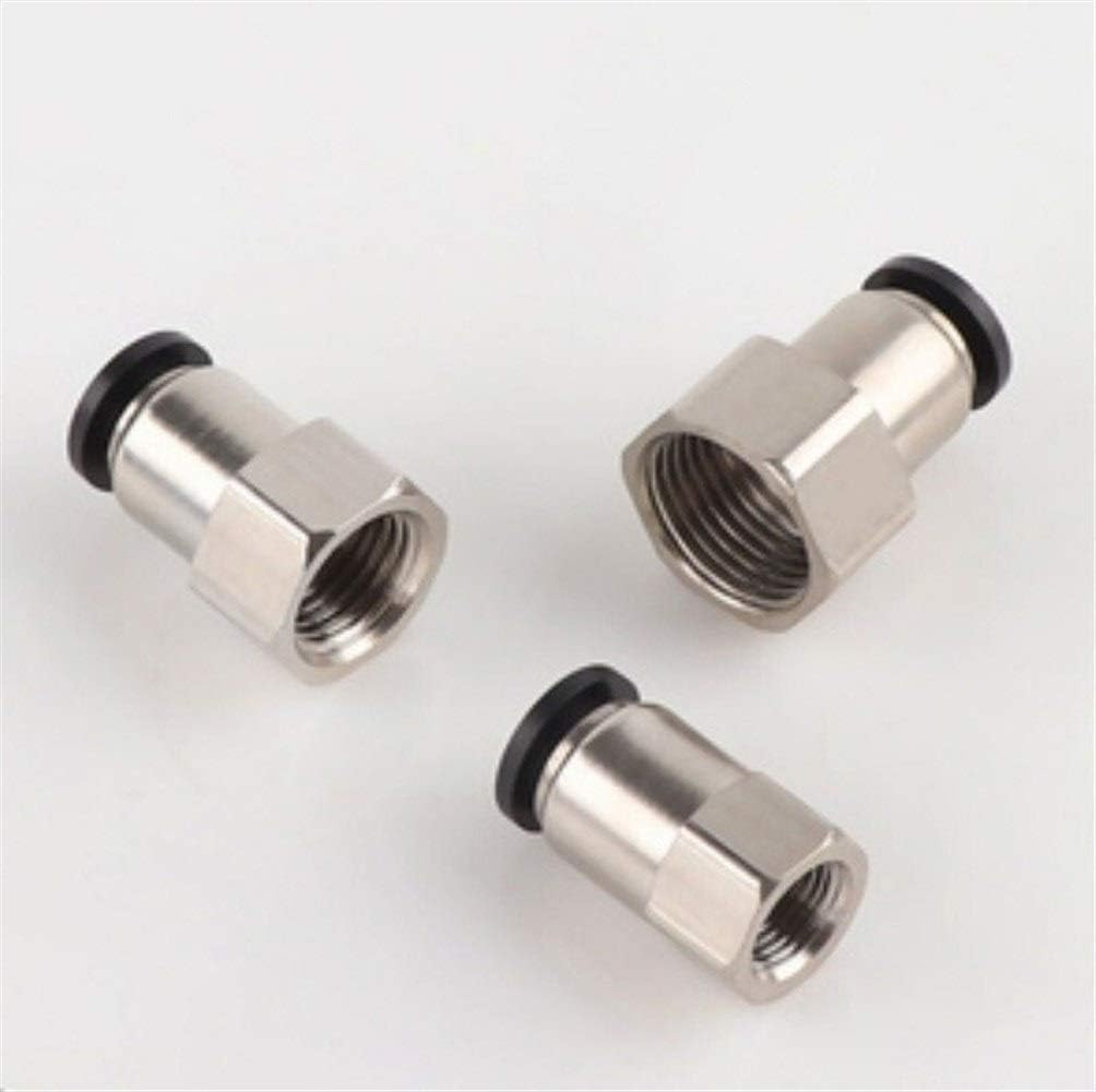 Pipe connector 10pcs Black 4 6 8 10 12MM Pneumatic Connector (M5''1/8''1/4''3/8''1/2'') Female Thread Push In Fitting For Air Pipe Joint (Color : 8mm, Specification : M5) Plumbing Fittings