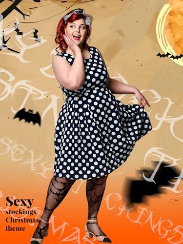 Image of Jadive 6 Pairs Women Plus Size Suspender Tights Fishnet Thigh High Stockings Garter Belt Lingerie Pantyhose