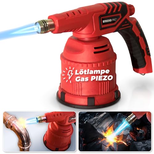 STREND PRO Lötlampe Gas 1300W mit PIEZO | Lötlampe mit Piezozündung für Butangas Kartusche | Gas Lampen zum Löten, Schweißen | Lötbrenner mit Piezozündung | Gasbrenner Klein | Bunsenbrenner Werkstatt STREND PRO Lötlampe Gas 1300W mit PIEZO | Lötlampe mit Piezozündung für Butangas Kartusche | Gas Lampen zum Löten, Schweißen | Lötbrenner mit Piezozündung | Gasbrenner Klein | Bunsenbrenner Werkstatt