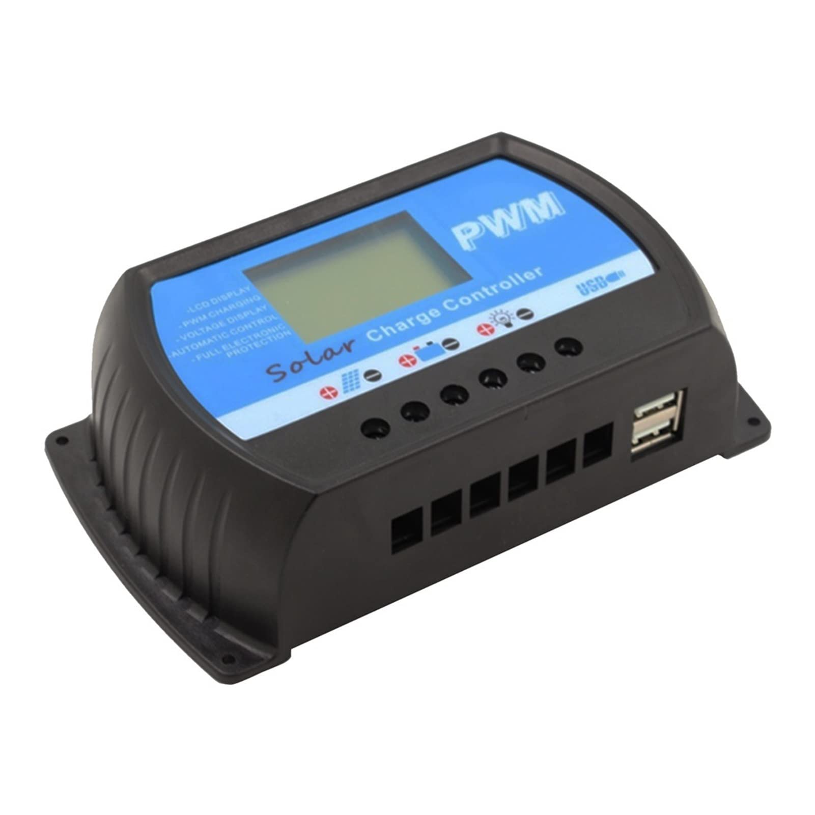 LNHHG PWM Solar Controller RTD-40A 12V/24v LCD Display With 5v Dual USB Sockets