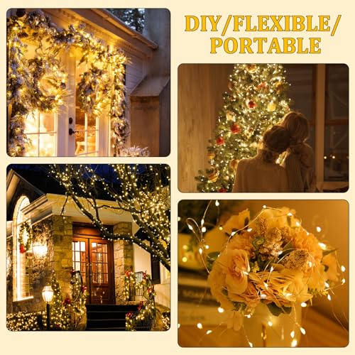 Battery-Powered 16ft Warm White Starry Fairy String Lights with Timer for Bedroom, Christmas, Parties, Weddings, and Decor