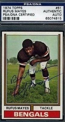 Rufus Mayes Signed 1974 Topps Autograph Authentic PSA/DNA Certified