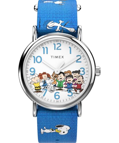 Image of Timex Unisex's Analogue Quartz Watch with Fabric Strap TW2W19400, Blue, strap