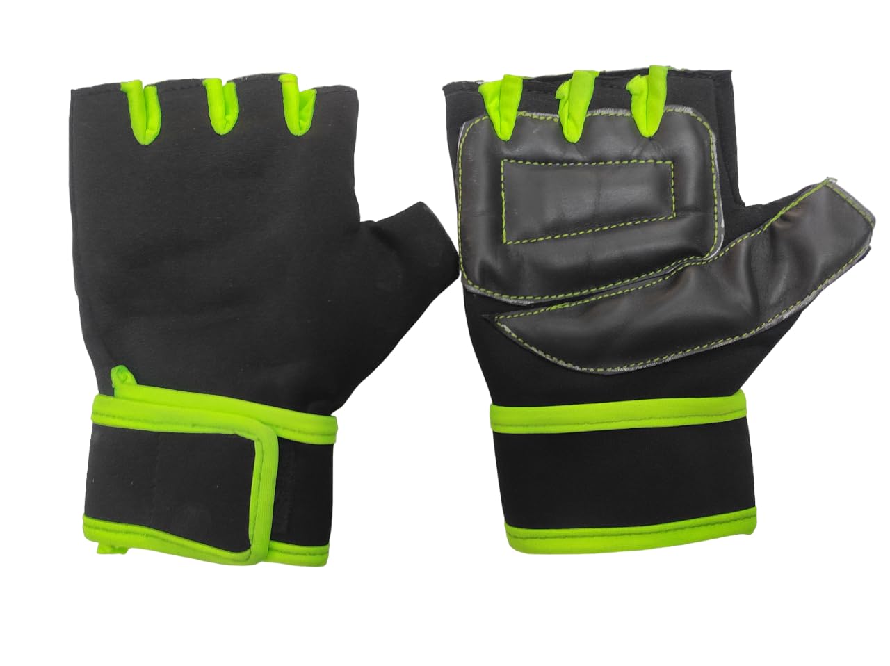 Facto Power Black Color with Green Border Neoprene Gym Gloves with Wrist Support for Weight Lifting Gloves, Exercise Gloves for Powerlifting, Cross Training, Workout, Cycling (B0CJL58WKG) Amazon Price History, Amazon Price Tracker