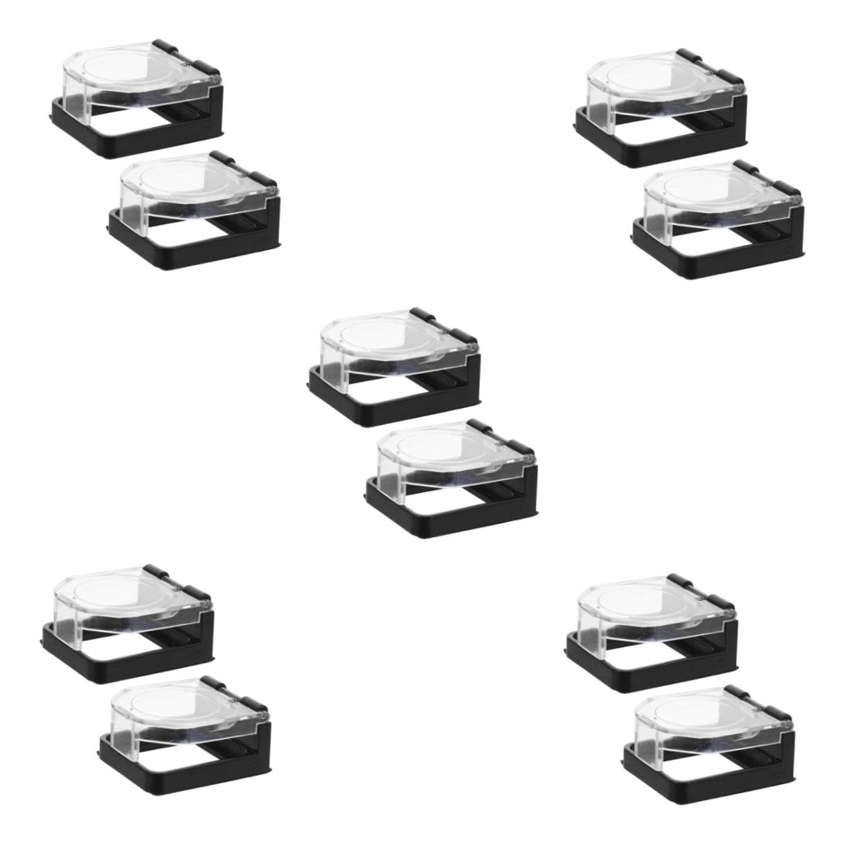 Cubierta protectora para botón de encendido PRETYZOOM, tapas impermeables transparentes, 10 piezas 8
