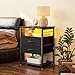 AODK Nightstand with Charging Station & LED Lights, 27.6