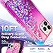 NGB Designed for iPhone 11 Phone Case, Pink/Purple | Glitter Liquid Sparkle Cute Cover for Women Girls Kids | with Tempered Glass Screen Protector & Ring Holder & Wrist Strap