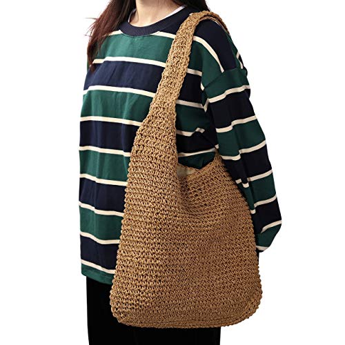 Bolso Tote de playa tejido a mano para mujer miniatura 2