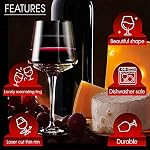 Verres à vin en cristal, ensemble 4, 450 ml - Petits verres à vin rouges ou blancs fabriqués à la main - 100% LeadFree Cristal - Dégustation de vin professionnel - Bourgogne - Pinot Noir - Bordeaux