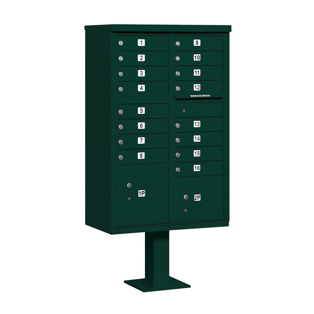 Salsbury Industries 3316GRN-U 16 A Size Doors, United States Postal Access Type III Cluster Box Unit, Green