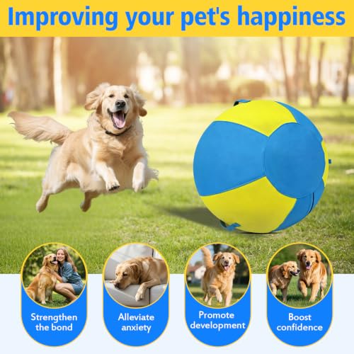 Image of 25 Inch Heavy Duty Herding Ball for Large Dogs with 3 Handles - Anti-Burst Agility Toy & Tear-Resistant 1000D Oxford Cover, Outdoor Agility Training & Tug Play for German Shepherds & Rottweilers