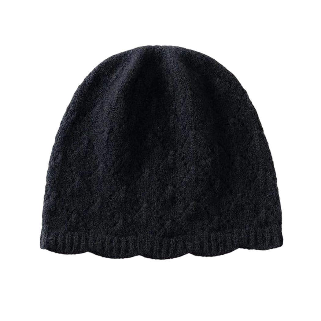 Gorros de lana para mujer, con textura hueca, gorros de invierno cálidos y suaves