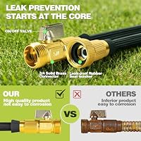 Ocean Ice Garden Hose 50 FT, Lightweight Non-Expanding Water Hose with 10 Function Nozzle, Manguera Para Jardin with 3/4" Brass Connectors Leak-Proof, Burst-Resistant, Anti-Kink — image 2