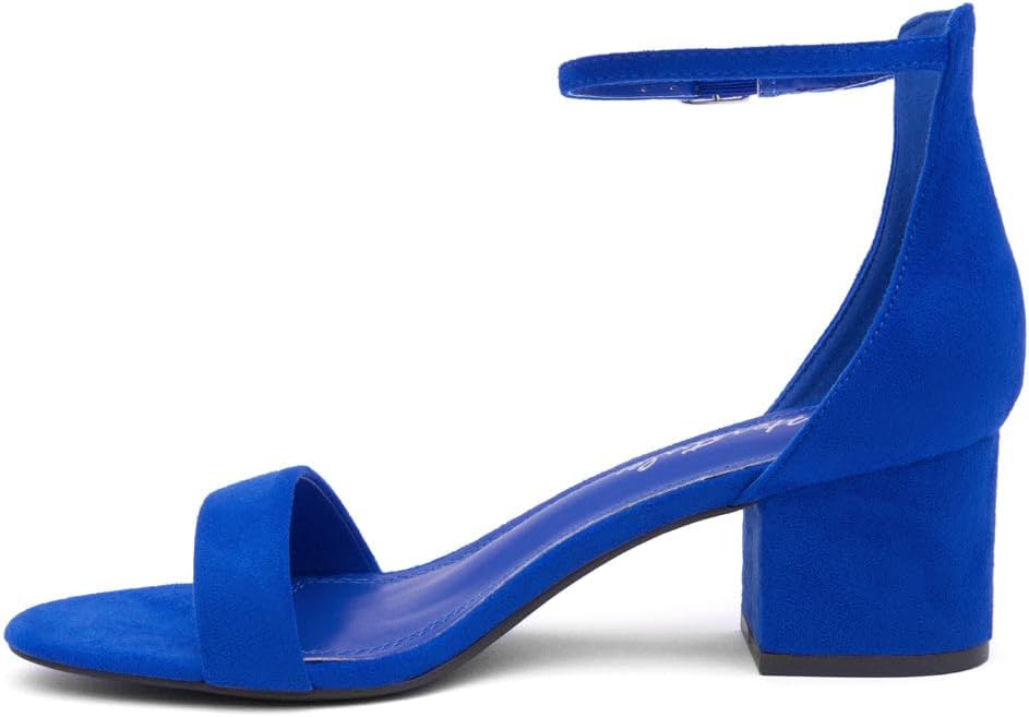 Herstyle Low Block Heels for Women – 2.25 Inch Open Toe Chunky Heel Sandals with Dressy Ankle Strap for Wedding, Prom, Party & Office