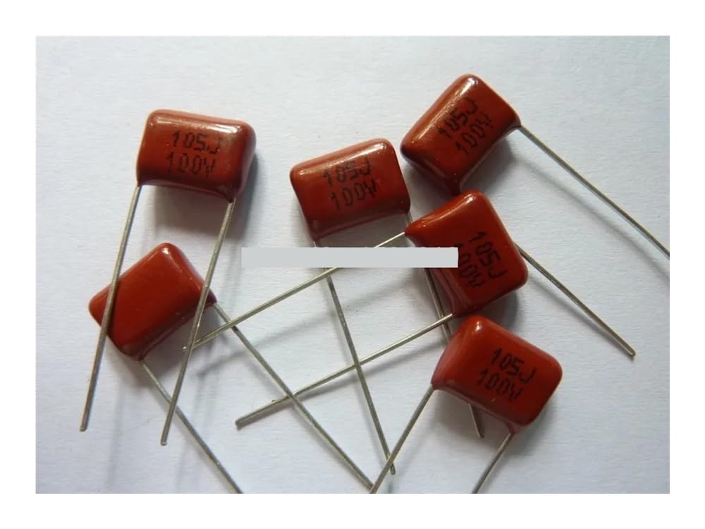 AARTERZZA 100pcs CBB Capacitor 105 100V 105J 1uF 1000nF P10 CL21 Metallized Polypropylene Film Capacitor