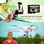 Gigastone 8GB Micro SD Card, FHD Video, Surveillance Security Cam Action Camera Drone Professional, 80MB/s Micro SDXC UHS-I U1 Class 10