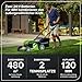 Greenworks Selbstfahrender Akku Rasenmäher 48V (24V x 2) bis zu 480m², 46cm Schnittbreite, 55L Sack Rasenmäher Elektro Plus Zwei 4Ah-Akkus und Doppelladegerät,3 Jahre Garantie,GD24X2LM46SPK4X
