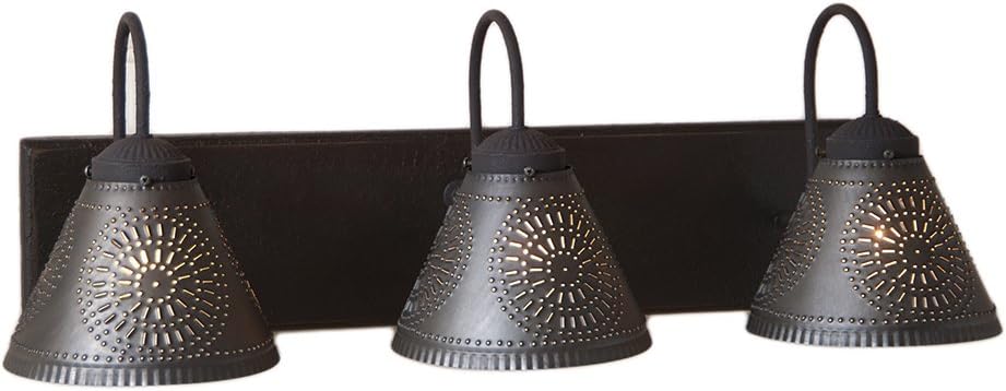 Irvins Country Tinware Crestwood Vanity Light in Black