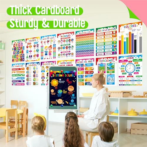 Affiches éducatives bilingues espagnol anglais lot de 15 posters étanches - 9