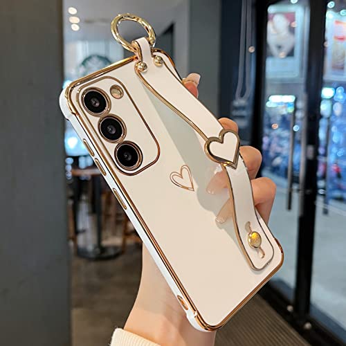 Coque Samsung S23 Plus 5G souple résistante antichoc avec support blanc