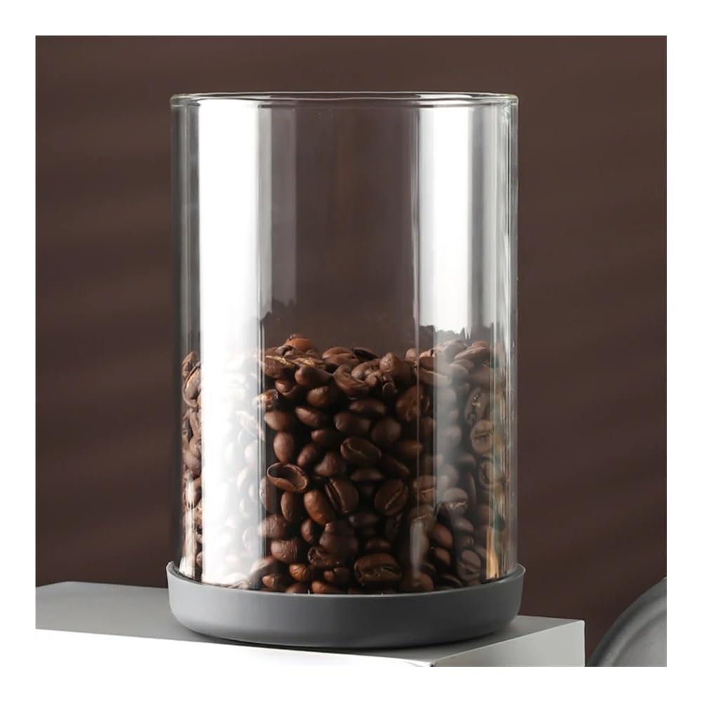 Vakuumversiegelte Behälter für Kaffeebohnen, Küche, Lebensmittelbehälter, Glas, Kaffeedosen, frischhaltend, feuchtigkeitsbeständig, Größe L, Schwarz