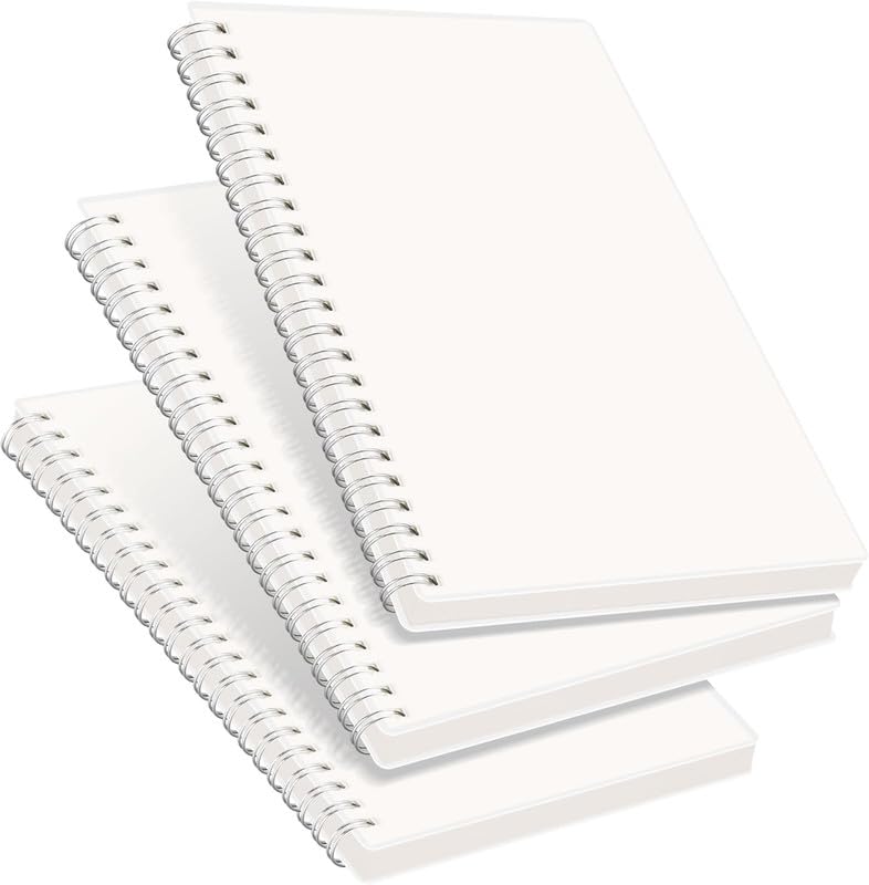 Image of A5 Plain Paper Notebooks, 5.5 x 8.2 inches, PLAIN Book,100 GSM Premium Paper, 480 Pages, Waterproof Cover, Set of 3