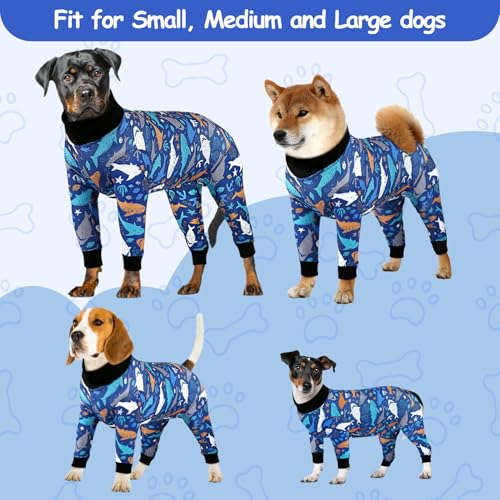 Image of Etdane Dog Surgery Suit Recovery Suit for Dogs Female Spay, Male Neuter Dog Onesie After Surgery Surgical Bodysuits Anti Shedding Suit Sharks /XS