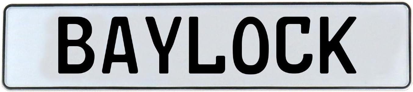 Vintage Parts 587222 Wall Art (White Stamped Aluminum Street Sign Mancave Baylock)