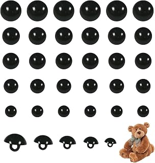 GIDWRIY 300pcs Ojos de Seguridad para Animales de Ganchillo 8-15mm,Ojos para Manualidades Negro,Ojos de Boton Muñecos Fieltro,Ojos para Peluches,Ojos de Plástico para Amigurumi,Ojos Muñecos Crochet