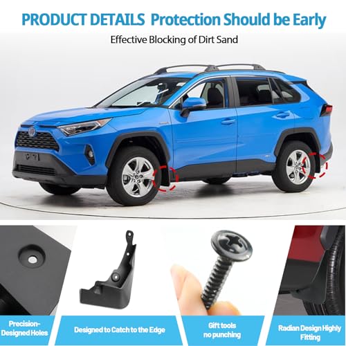 Image of 2025 RAV4 Mud Flaps Splash Guards for 2025 Toyota RAV4 Accessories No Drilling /Tape Mudflaps Wheel Liner Fenders Compatible with 2019-2023 2024 2025 Toyota RAV4 Hybrid LE /XLE /Limited /XLE Premium