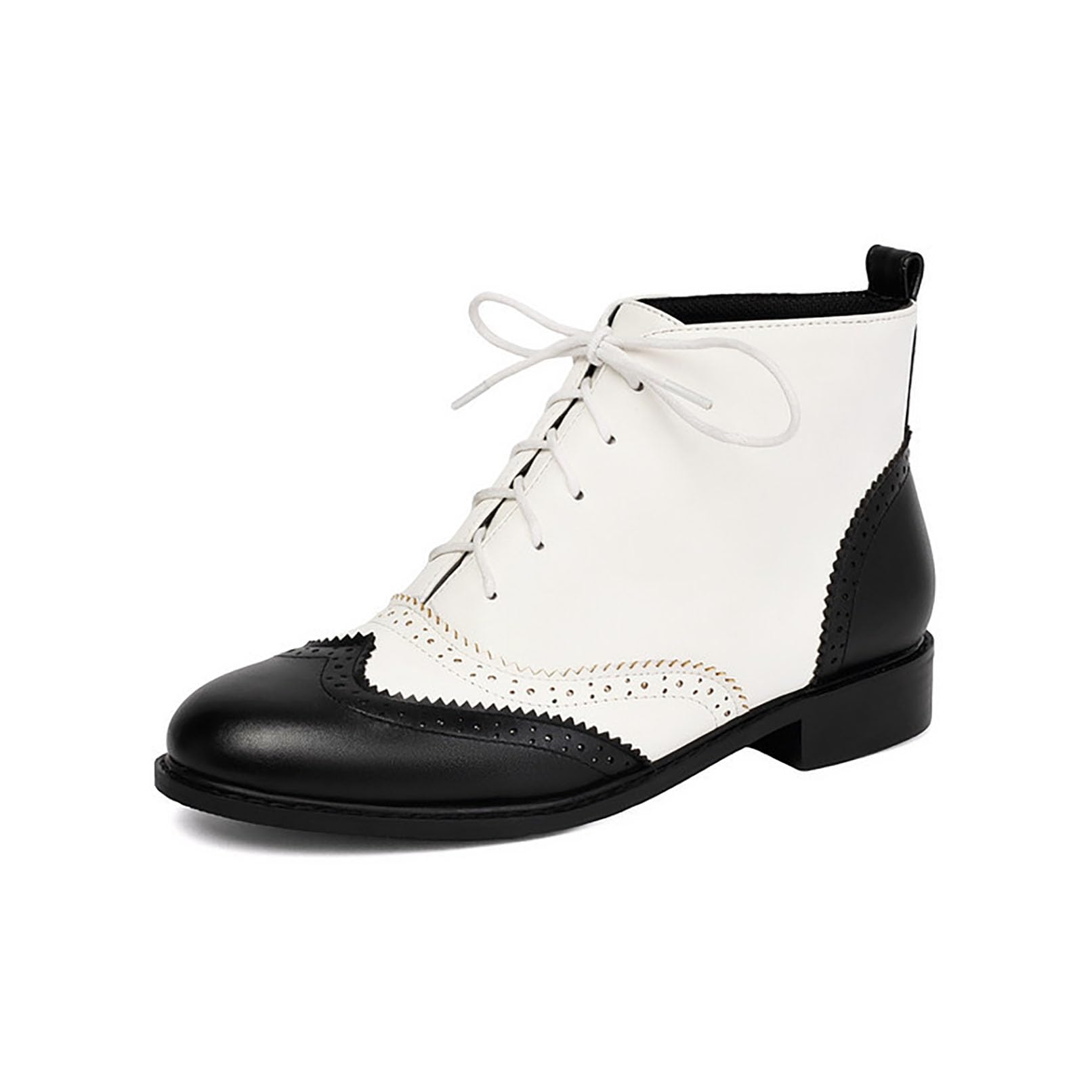 Generico Stivaletti Donna Stile Francesina, Modello Stringato Chic