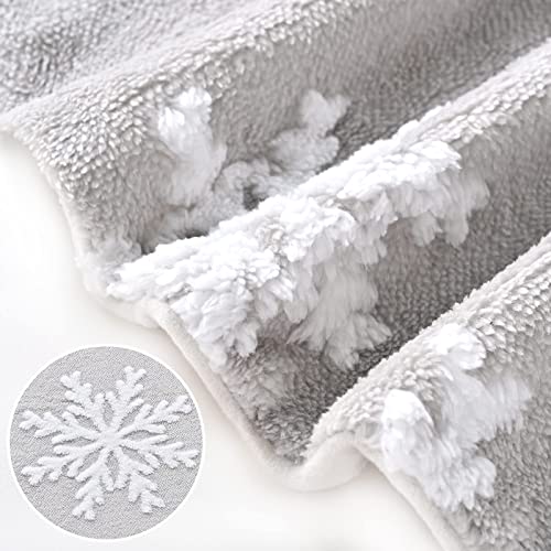 Kerstboomdeken 122 cm wit grijs kerstboomdeken rond kerstboom decoratie feestdag decoratie boomdeken Kerstmis dennenboom deken deken voor kerstboom kerstboom rok dennenboom rok - Image 3