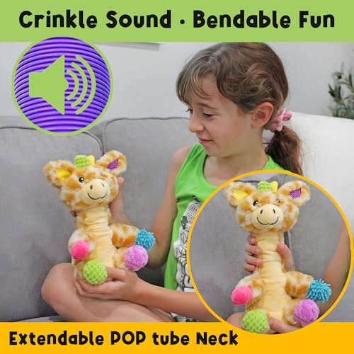 Image of MEAVIA Mini Giraffe Sensory Plush Toy, Stretchy Neck, Lightly Weighted