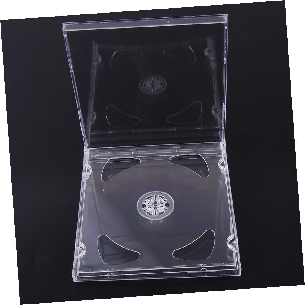 10PCS Transparent CD Storage Boxes Hard DVD Cases for Media Video Storage DIY CD Packages for Home Cinema and Use