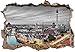Produktbild Berlin City Panorama B&W Detail Wanddurchbruch im 3D-Look, Wand- oder Türaufkleber Format: 92x62cm, Wandsticker, Wandtattoo, Wanddekoration