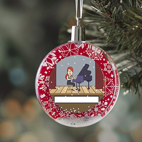PrintedPerfection.com Personalized StoryLine Cartoon Caricature Snow Globe Christmas Ornament: Banker - Female