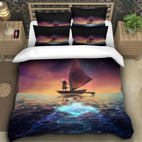 Parure de lit de qualite super king parure douce imprimee en 3D ocean