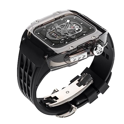 CEKGDB ȎvP[X + VRvXgbvAApple Watch 45mm Mod Lbg 44mm 45mm X|[cohx[pAiwatch V[Y 8 7 SE 6 5 4 p(E,44MM)