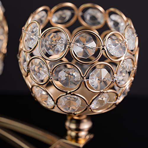 Vincigant Gold Candle Holders For Table Centerpiece, 3 Arms Metal Candelabra Candlestick Holders For Home Decor, Wedding, Dinning, Party, Anniversary,Christmas Decorations #TOP3