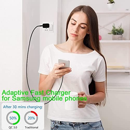 15W Szybka Ładowarka USB Do Samsung Phone, Kompatybilny z Samsung Galaxy S21, S20, S10e, S9, S8 Edge/Plus/Active, Note 10, 9, 8, 7, A53 5G, A7, A8, Seria A, Wtyczka Ori. ginal
