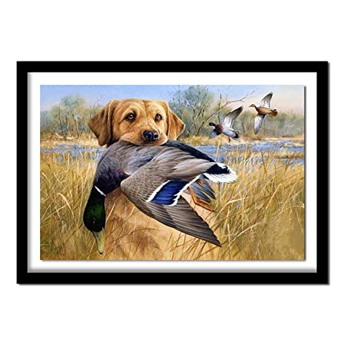 Peinture diamant chien de chasse 5D kit complet pour tableau adulte et enfant en 40x50cm