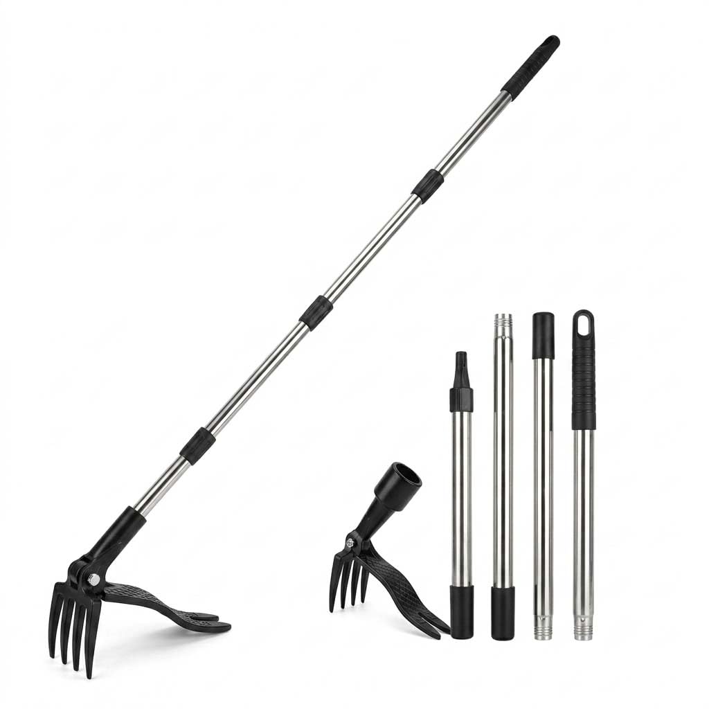 Unkrautstecher für aufrechtes Arbeiten | Unkrautstecher mit langem Stiel und Fußpedal für die Garten- und Rasenpflege