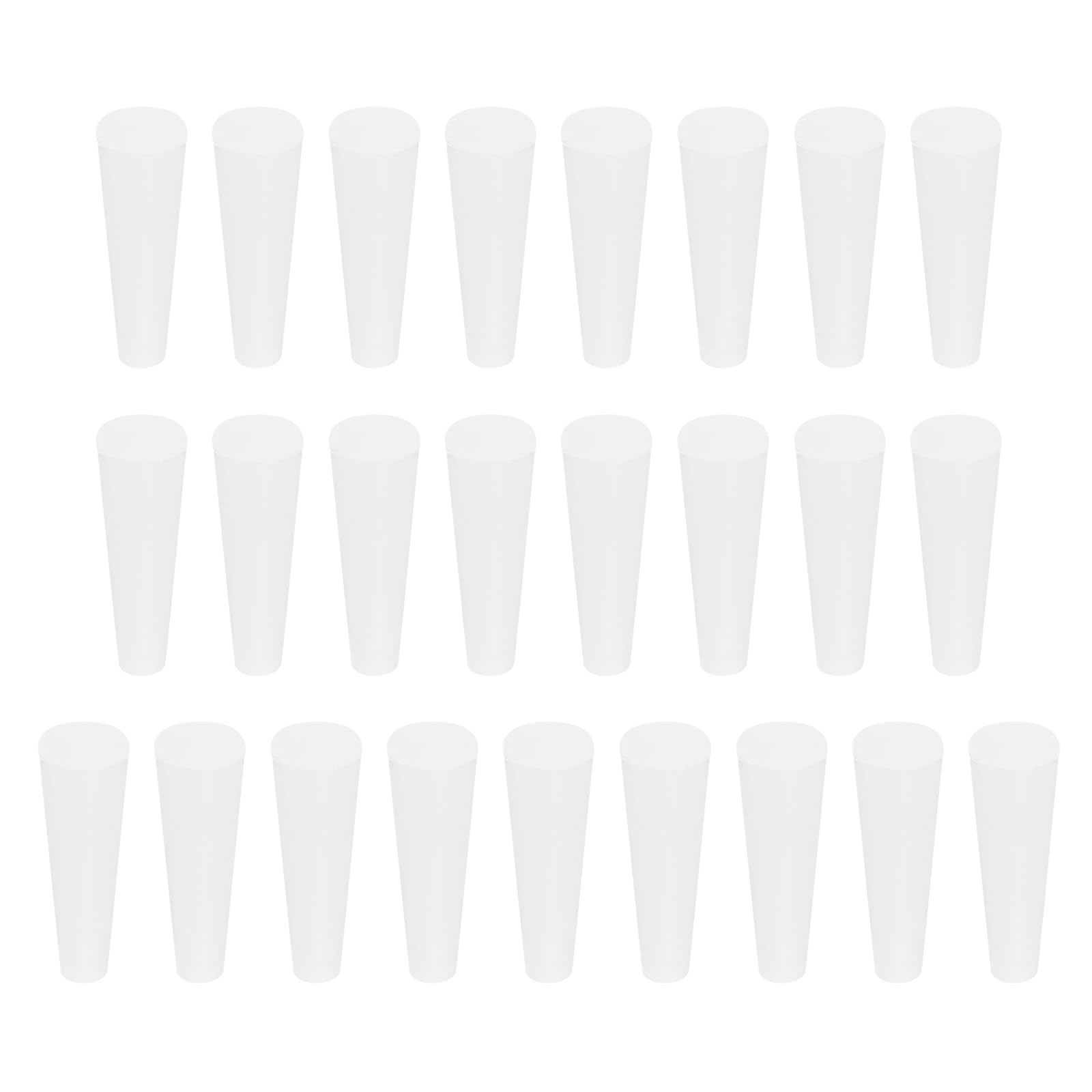 sourcing map Silicone Rubber Tapered Plug 5mm to 9mm Solid Test Tubes Bungs Stopper White Translucent for Lab Home 50 Pieces