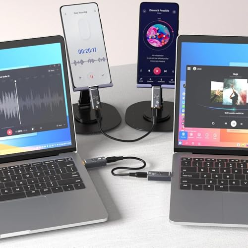 Image of USB Type C Sound Card for Laptop PC I External Stearo USB to 3.5mm Jack Audio Adapter I One Click Noise Cancelling Audio Card Splitter Converter for Windows and Mac, Linux,