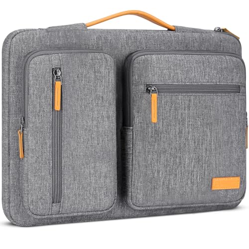 DOMISO 17 Zoll Laptoptasche 17,3 Zoll Laptop Tasche Hülle Laptophülle Business Laptop-Taschen Notebooktasche Damen für HP Lenovo Asus Acer Wasserdicht Notebook Schutzhülle für Herren Damen,Grau