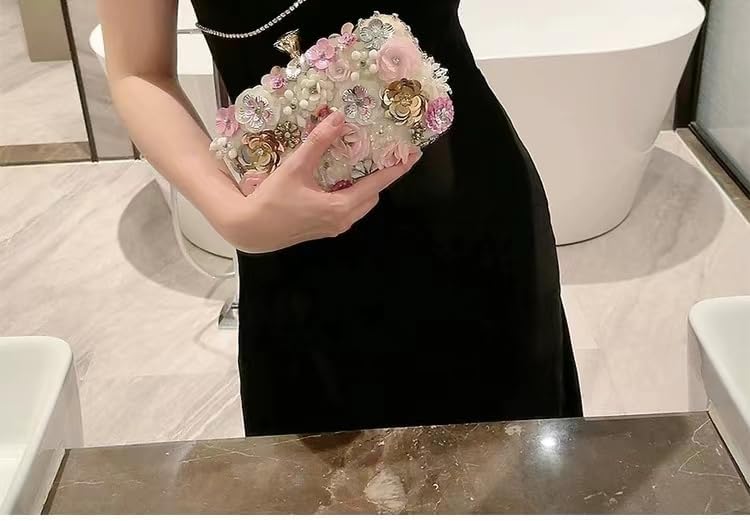 Evening Bag Beaded Clutch Purses for Women Flower Clutch Floral Purse Handbag Wedding Guest Dress Party Clutches Fancy - Image 2