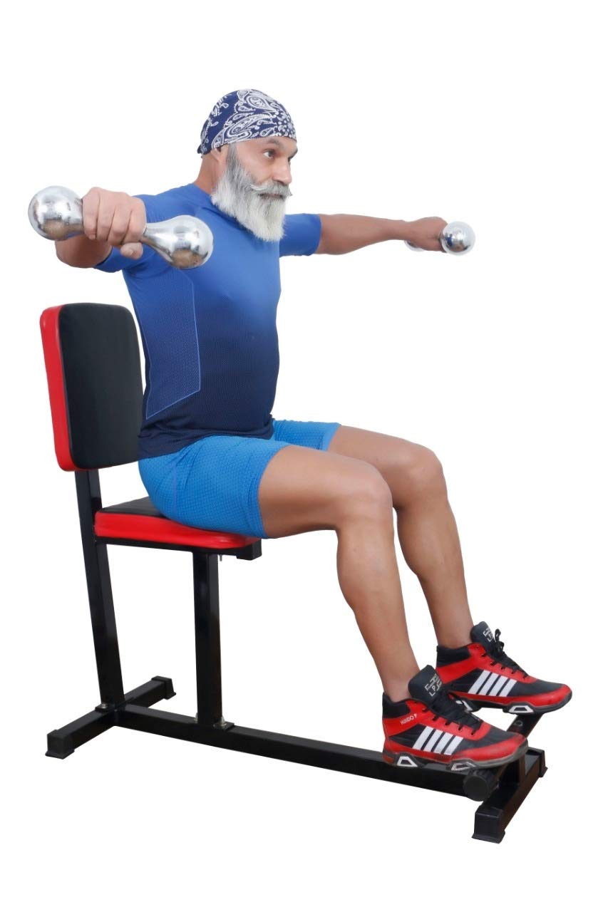 IBS FLAT BENCH UTILITY GYM STOOL BENCH WITH LEG SUPPORT PRESS (Black)